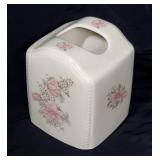 Vtg. ATHENA CAL Ceramic Floral Tissue Box Cover