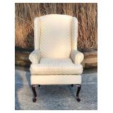 Upholstered Wingback Chair & Ottoman