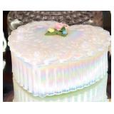 FENTON Art Glass Iridescent Heart Trinket Box