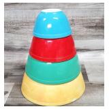 4) PYREX Primary Colors Nesting Mixing Bowls