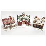 3pc Vtg. BYRON Molds Ceramic Christmas Village