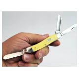 Case XX 4 Dot 3 Blade Yellow Pocket Knife