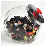 Glass Canister Counter Jar Full of Buttons