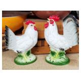 Vtg NORCREST Porcelain Chicken, Rooster Figurines