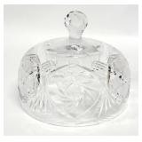 Lead Crystal Clear Glass Cake Plate Dome Cover