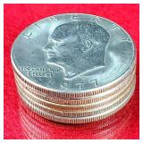 5) 1977-D Eisenhower IKE $1 Dollar Coins