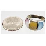 Unmarked Silver Multi Gemstone Size 8.75 RING
