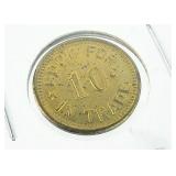 Muncie Indiana Walnut Inn 10 Cent Trade Token