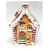 Sleigh Bells Bistro Ginger Bread House COOKIE JAR