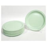 9 TEXAS WARE Melmac Green Jade Colored Plates