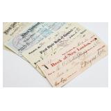 7- Early 1900s Canceled Bank Checks, London Bank