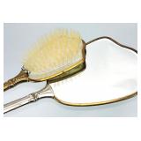 Vtg Mid Century Womens Vanity Hand Mirror & Brush