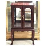 Queen Anne Style, Mahogany Finish, Curio Cabinet