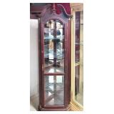 Mahogany Broken Arch, China, Curio Corner Cabinet