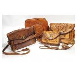 Hand Tooled Leather Womens Purses, Handbags as-is