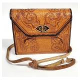 Vtg. Tooled Leather Womens Purse, Handbag