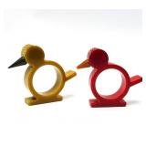 Vtg Bakelite Bird Napkin Ring Holder Pair