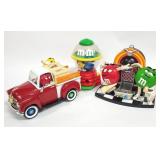 3) Truck, Juke Box + M & M's Candy Dispensers
