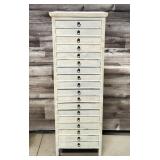 18 Drawer Distressed Paint High Boy Jewelry Box