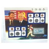 1985-P US Uncirculated Mint Coin Set, Stamps