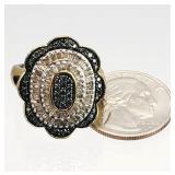 Jewelry, .925 Sterling Silver Gold Tone Ring 8.0g