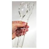 Vtg Clear Glass Salad Serving Fork & Spoon