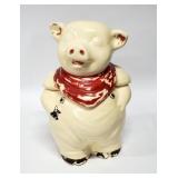 Vtg USA Smiley Pig COOKIE JAR