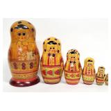 Vtg. Russian Matryoshka 6pc Girl Nesting Dolls