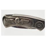 Skull with Wings Folding Lock Blade Pocket Knife