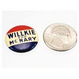 Vtg Green Duck Company Wallace Willkie Pin