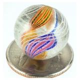 Vintage 3/4' Hand Made Ribbon Swirl Glass Marble