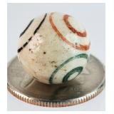Vintage 5/8' Hand Made Painted Glossy Clay Marble