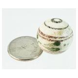 Vintage 1' Hand Made Painted Clay Toy Marble