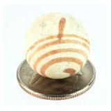 Vintage 3/4' Hand Made Painted Clay Toy Marble