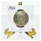 1922 PEACE Silver Dollar, $1 Coin