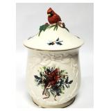 Vtg LENOX Cardinal Bird Holiday COOKIE JAR