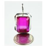 Sterling Silver Pink Tourmaline Pendant 11.12g