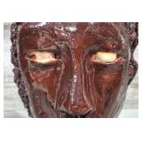 Vtg Redware Pottery Black Face Bust Sculpture