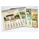 4pc 1938-41 Henry Ricker Delphos Ohio Calendars