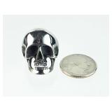 Stainless Steel Men's Sz 9 Skull Biker RING