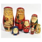 Vtg. Russian Matryoshka Nesting Santa Dolls