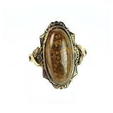 Gold Filled Cabachon Jasper Size 6 RING