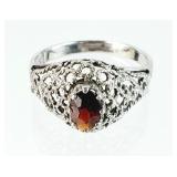 Sterling Silver Natural Garnet Stone RING 2.17g