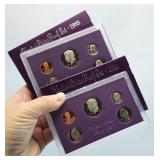 2) 1984-85 US Mint Proof Coin Sets