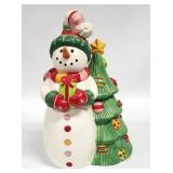 Fitz N Floyd Snowflake & Jake Snowman COOKIE JAR
