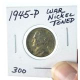1945-P Jefferson War Nickel - Toned