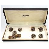 Vtg Esquire Men's Cufflinks, Tie Clip Button Set