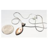 Vtg .925 Sterling Silver Cameo Necklace Pendant 3g