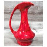 Mid Century Red Glaze Pottery Pitcher, Jug