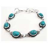 .925 Sterling Silver Turquoise Bracelet